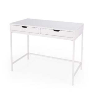 White Upholstered Full Platform Bed with Nightstand