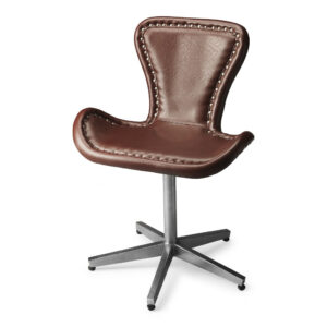 26" Transitional Grey Faux Leather Stainless Steel Swivel Bar Stool
