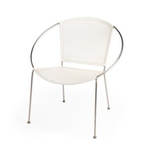 Mod Charcoal Gray Leather and Chrome Deco Accent Chair