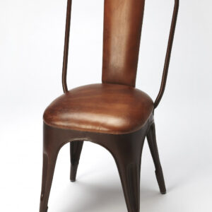 Brown Woven Leather Chair