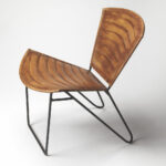 Modern Clamshell Leather Accent Chair