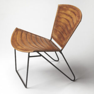 Mod Charcoal Gray Leather and Chrome Deco Accent Chair