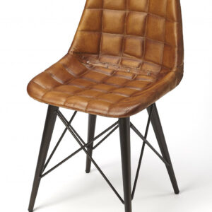 Set of Two Light Brown Faux Leather and Fabric Counter Stools