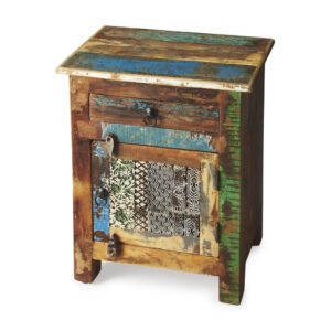Nautical Gray Wash Wood Accent Cabinet