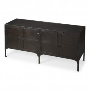 Nautical Gray Wash Wood Accent Cabinet