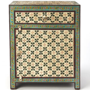 Nautical Gray Wash Wood Accent Cabinet