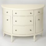 White Demilune Console Chest