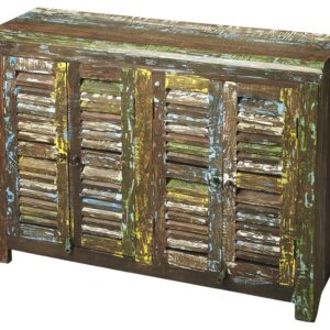 Set of Three Black and Rustic Natural Nesting Tables