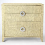 Amelle Cream Raffia 4 Drawer Accent Chest