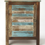 Rustic Shutter Painted Accent Cabinet