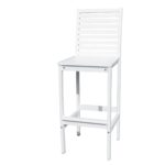 White Bar Chair with Horizontal Slats