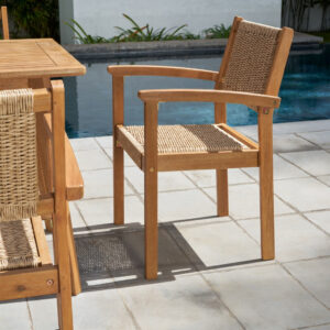 Rectangular Teak Shower Stool or Bench with Shelf in Brown Finish