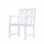 White Patio Armchair with Diagonal Design