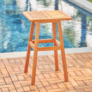 Natural Wood Round Bar Table