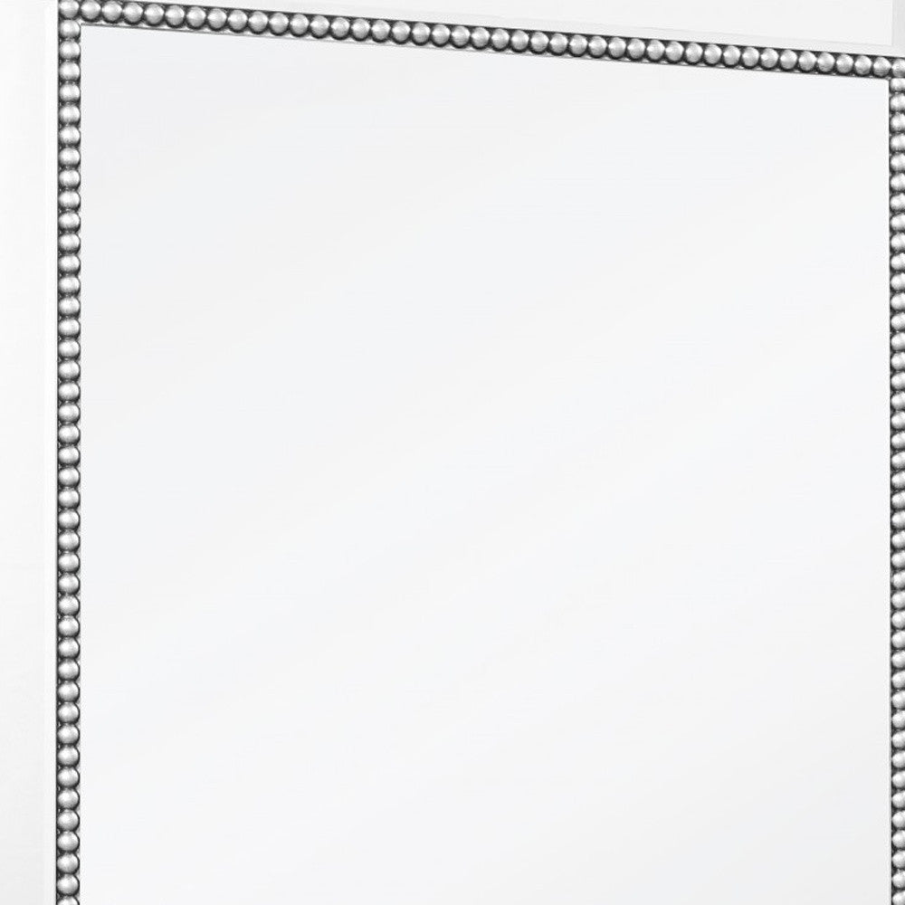 Silver Beaded Frame Mirror