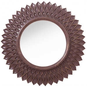 Black Metal Mirror with Shelf