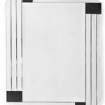 Silver Round Mirror with Black Corners