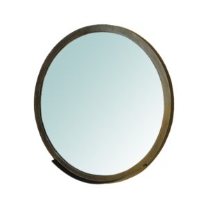 Gold Accented Round Mirror