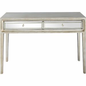 White and Grey Two Toned Oval Design support with Rectangular Glass Top Dining Table