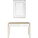 Champagne Finish Mirror and Console Table