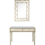 Champagne Glass Mirror and Console Table