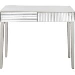 Antiqued Silver Finish Mirror Console Table