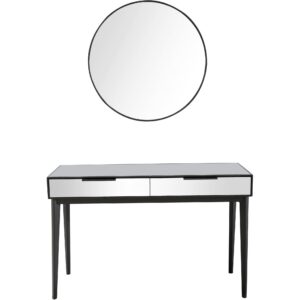 Sleek Black And Gold Two Drawer End Table