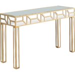 Gold Geometric Console Table