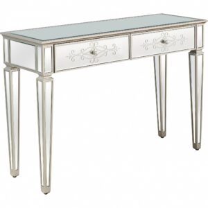 Antiqued Crystal Console Table