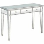 Silver Finish Three Drawer Console Table