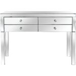 Silver Four Drawer Console Table