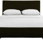 Brown Upholstered Queen Platform Bed