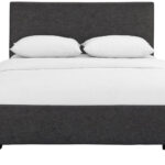 Grey Upholstered Queen Platform Bed