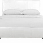 White Upholstered King Platform Bed