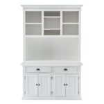 Classic White Buffet Hutch Unit with 2 Adjustable Shelves