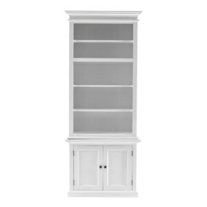 Classic White Bookshelf with Drawer