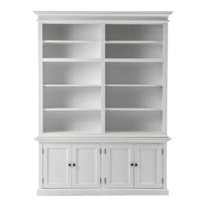 Classic White Bookshelf with Drawer