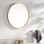 Minimal Gold Round Wall Mirror