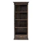 Black Wash Bookcase With One Drawer