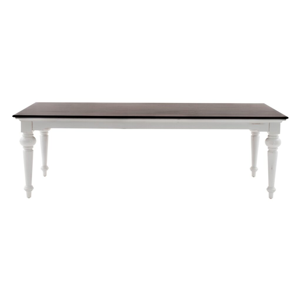 White and Dark Brown Rustic Modern Farmhouse 94″ Dining Table