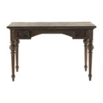 Antiqued Brown Teak Provencial Writing or Computer Desk