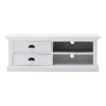 47″ Classic White Entertainment Unit with Two Drawers
