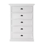 Classic White Five Drawer Dresser