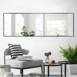 Jumbo Black Aluminum Frame Full-length Floor Mirror