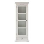 Traditional White and Glass Door Storage Cabinet