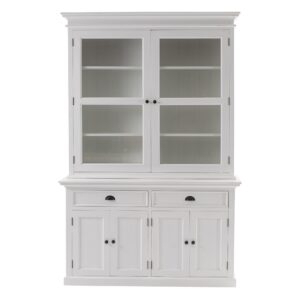 Classic White Finish Six Cubby Stepped Bookcase