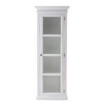 Classic White and Glass Door Storage Cabinet