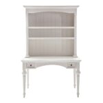 Antiqued White Provencial Writing or Computer Desk with Hutch
