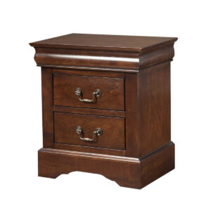 Natural Light Mocha Contemporary Nightstand with Two Drawers