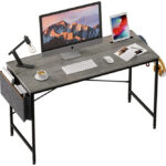 32″ Modern Metro Gray and Black Computer Desk